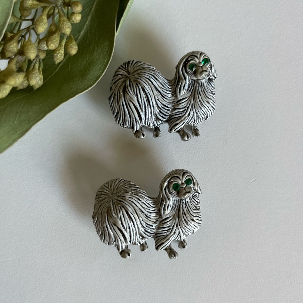 Vintage GERRYS Pin Brooch Dog Lhasa Apso Pekingese Shi Tzu Pin 2 pieces
